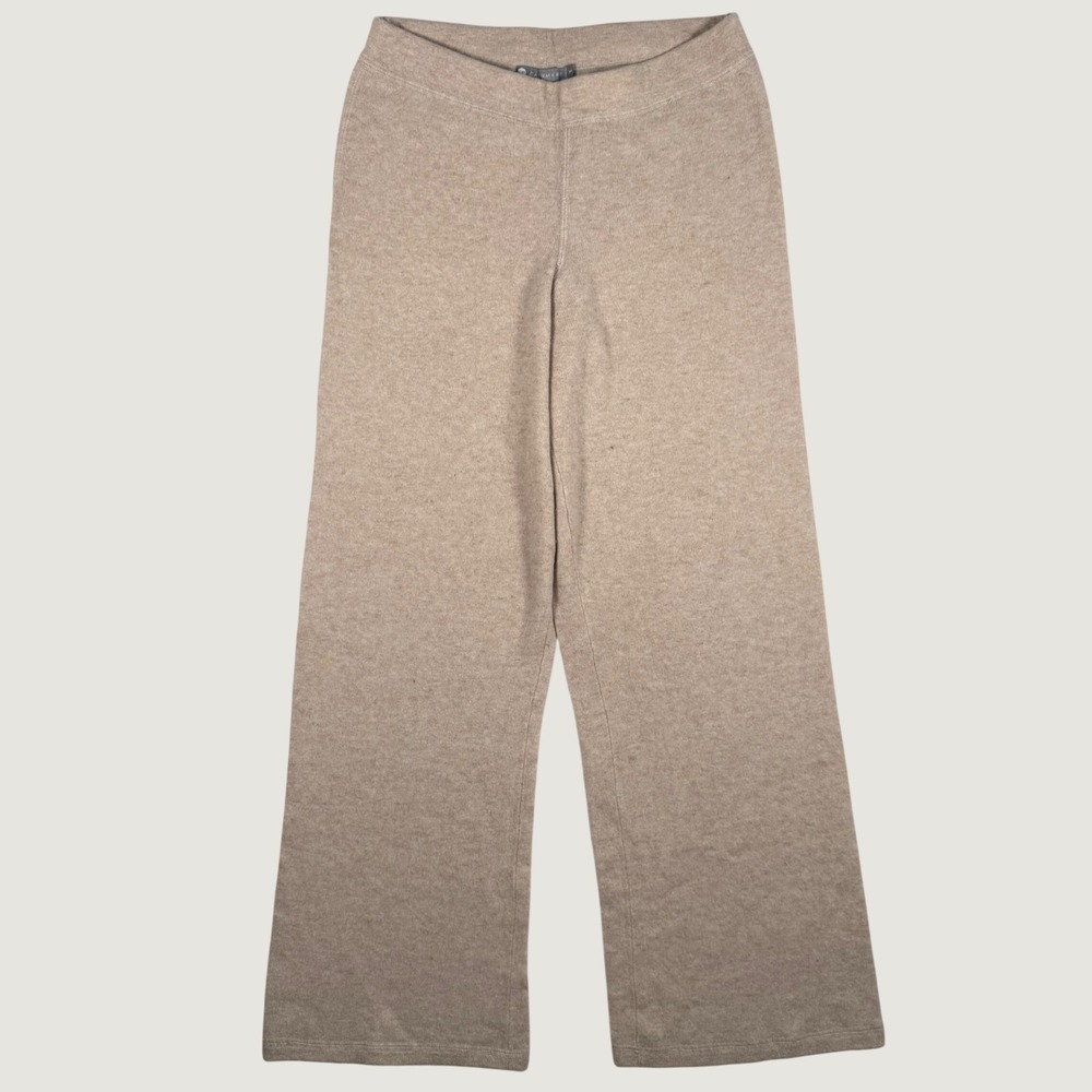 In Cashmere Womens Oatmeal Beige 100% Cashmere Wide Leg Lounge Pants Size Medium